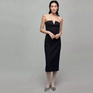 ANTHROPOLOGIE | Navy Pinstriped Tailored Strapless Dress | NWT